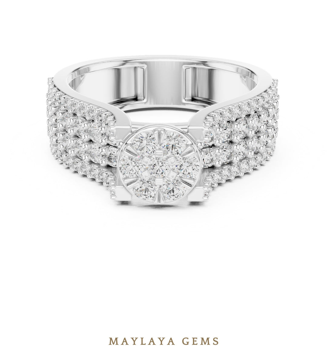 Maylaya Gems lab-grown diamond ring in white gold