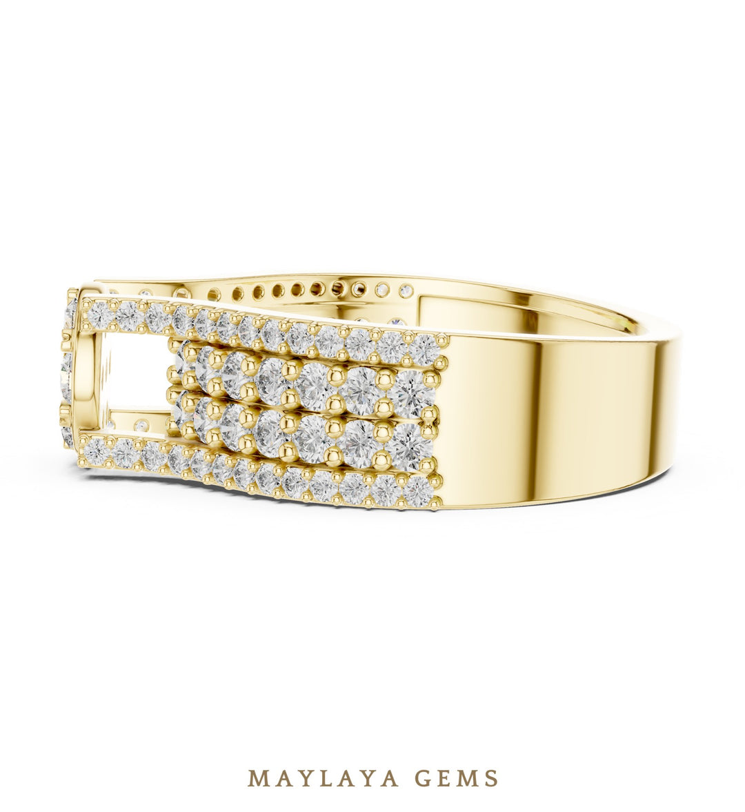 Maylaya Gems lab-grown diamond ring in yellow gold