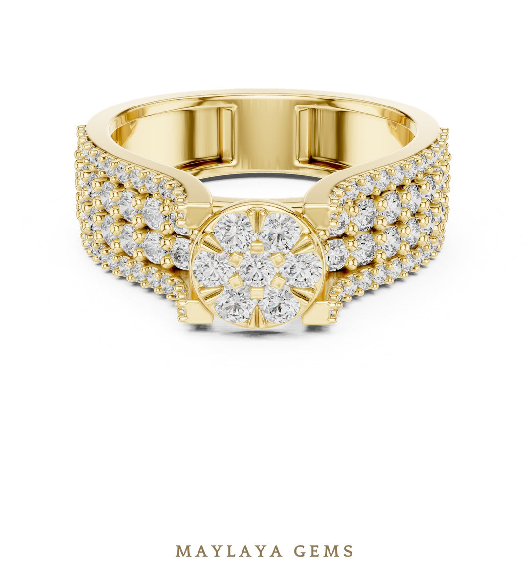 Maylaya Gems lab-grown diamond ring in yellow gold