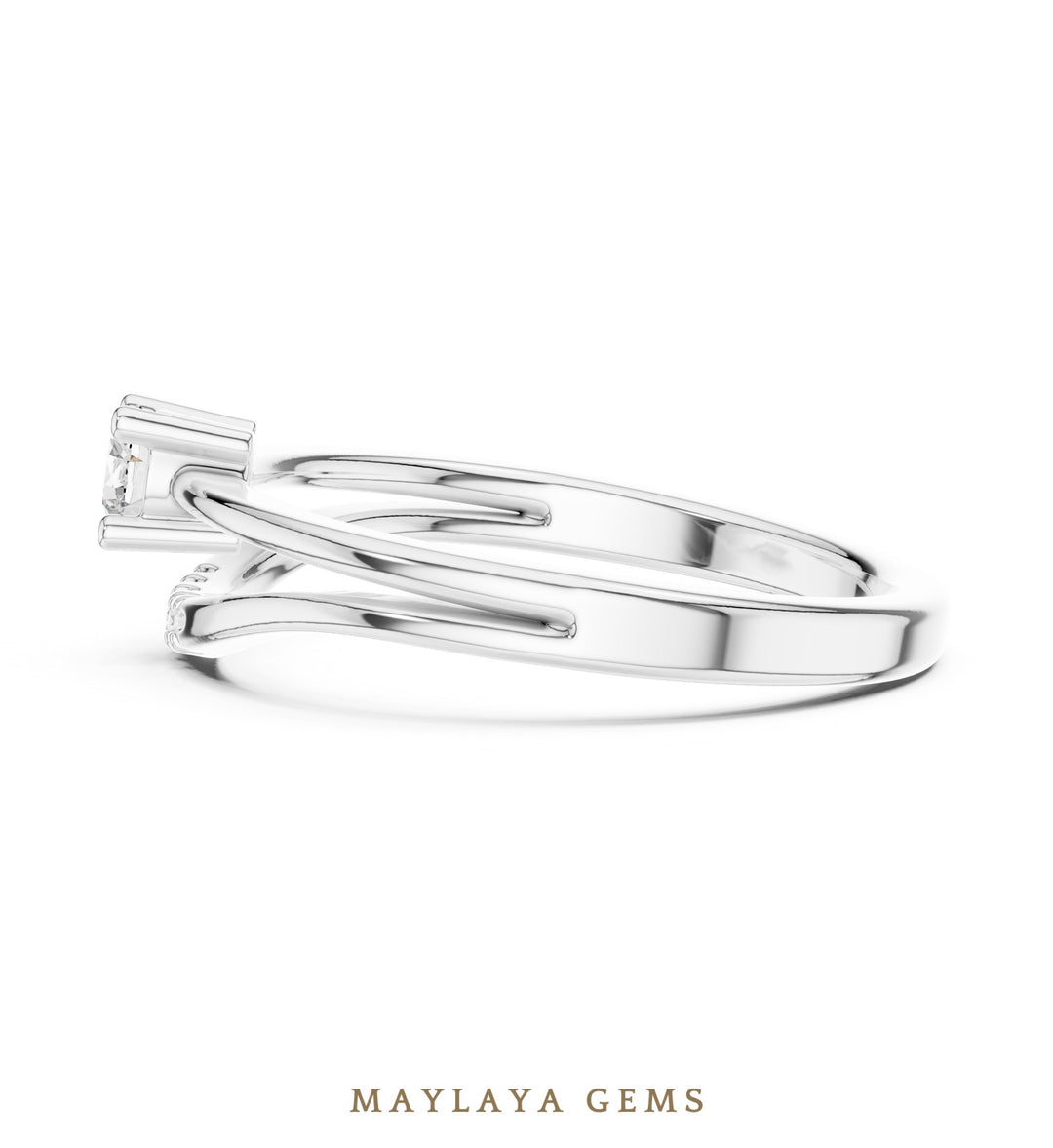 Maylaya Gems lab-grown diamond ring in white gold
