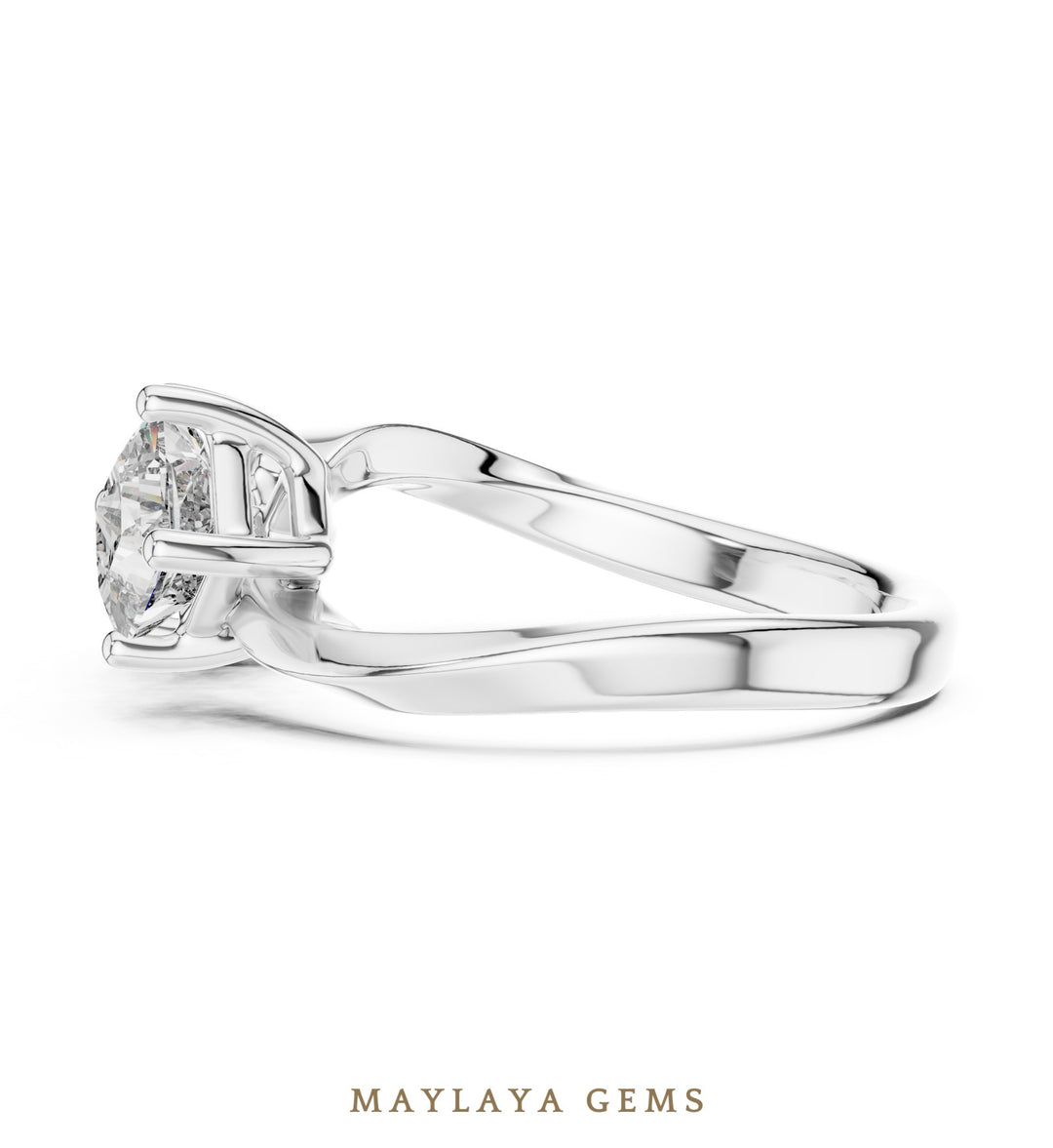Maylaya Gems lab-grown diamond ring in white gold