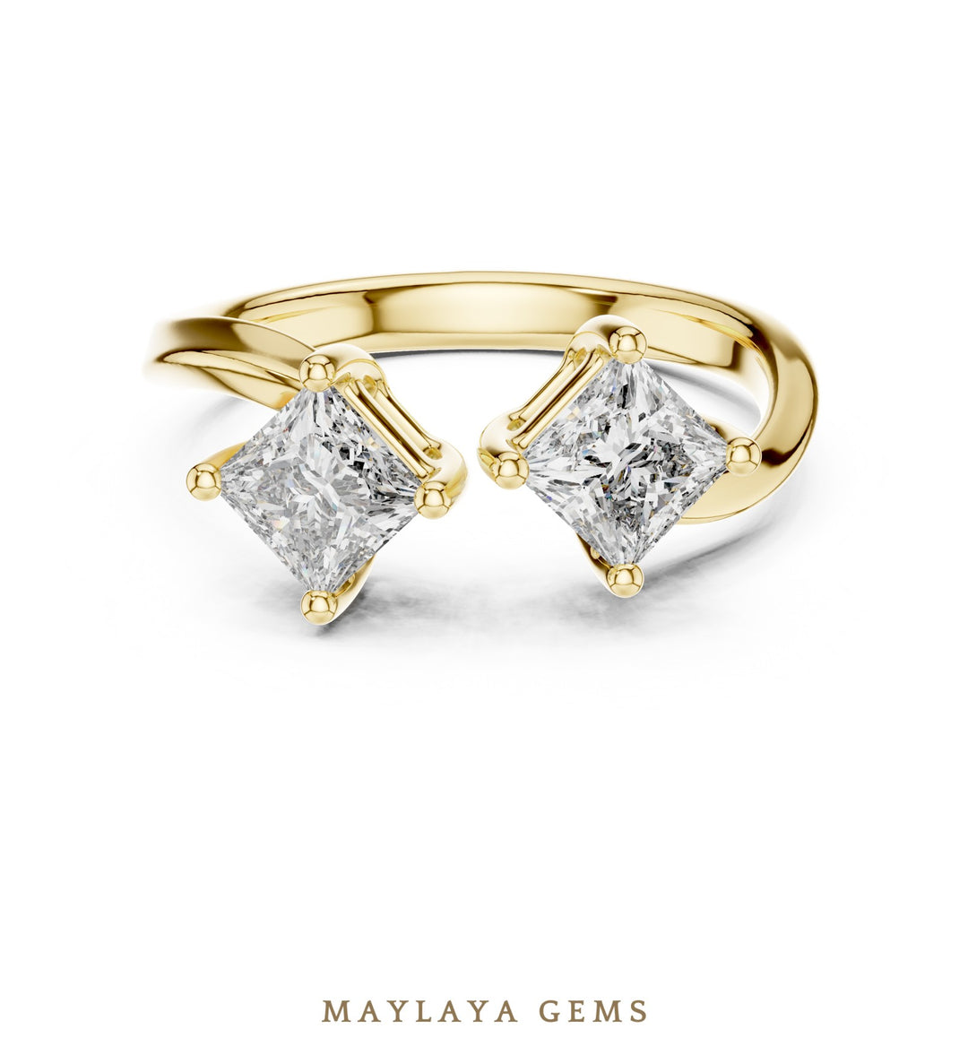 Maylaya Gems lab-grown diamond ring in yellow gold