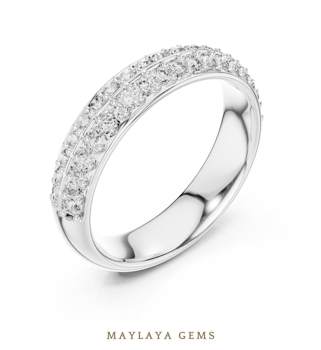 Maylaya Gems lab-grown diamond ring in white gold