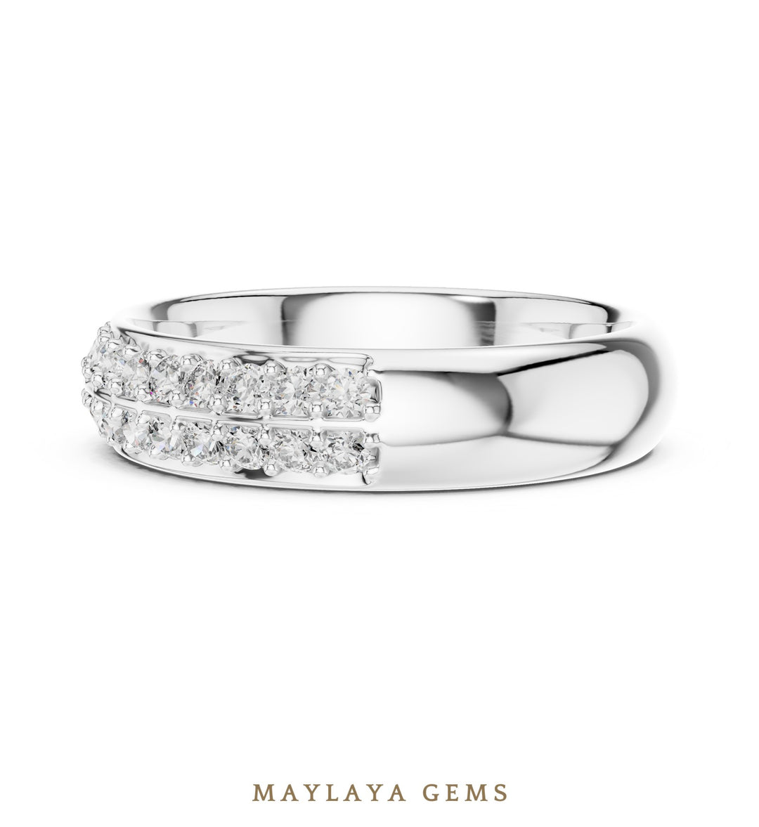Maylaya Gems lab-grown diamond ring in white gold