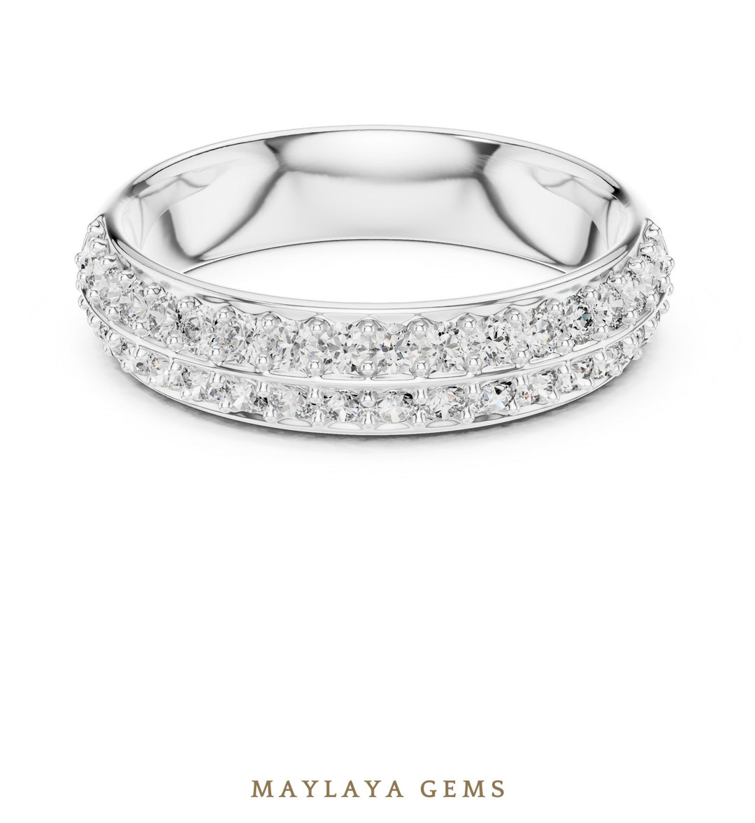 Maylaya Gems lab-grown diamond ring in white gold