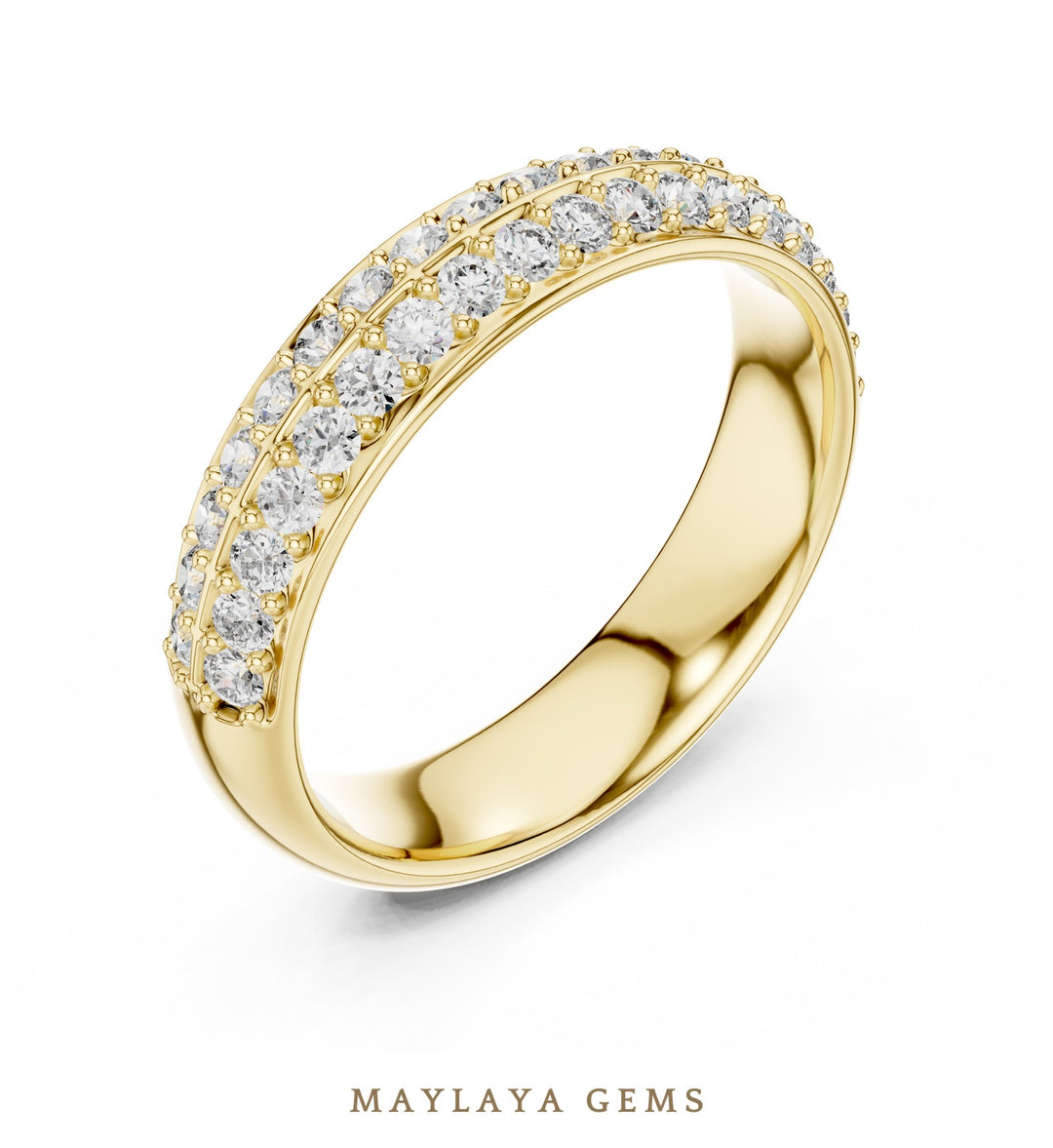 Maylaya Gems lab-grown diamond ring in yellow gold