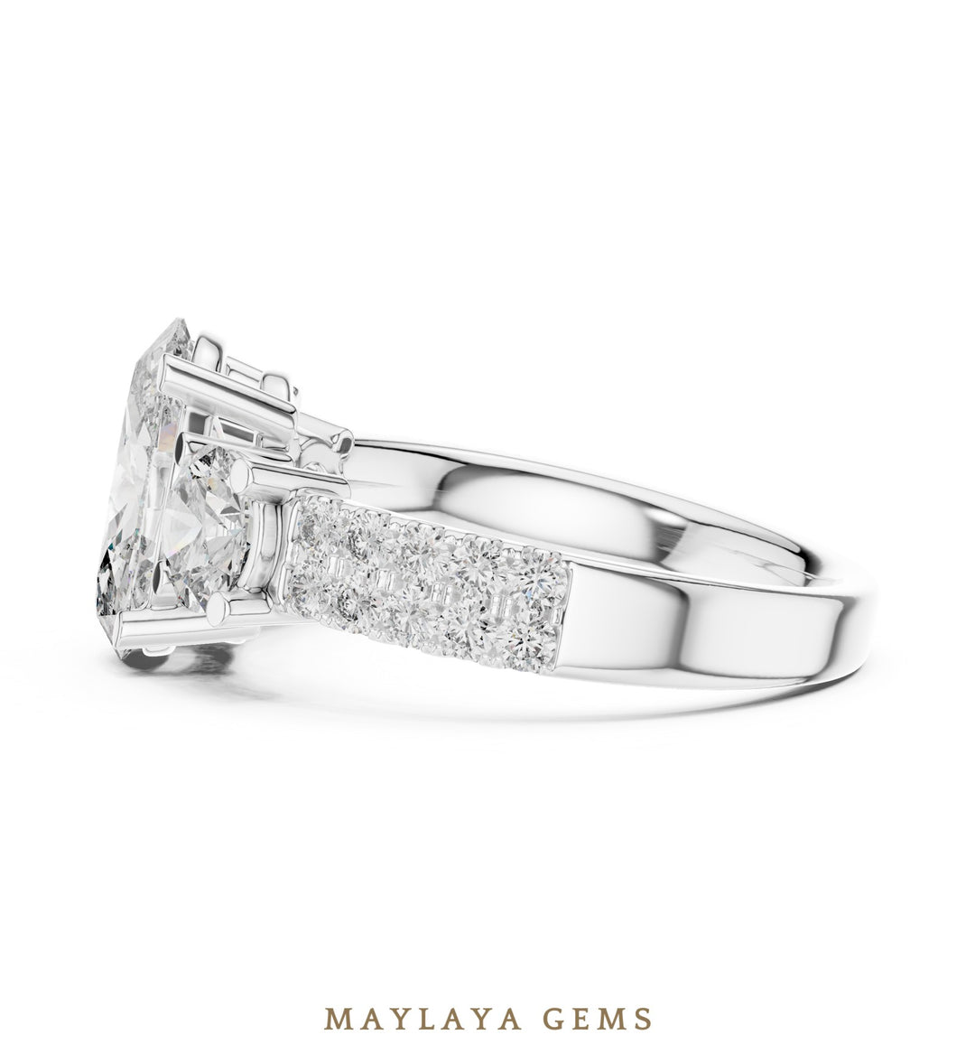 Maylaya Gems lab-grown diamond ring in white gold