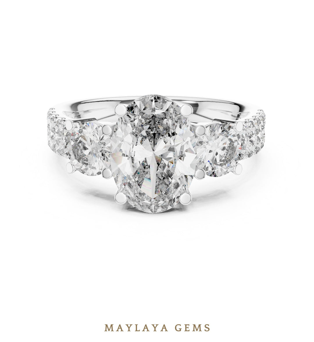 Maylaya Gems lab-grown diamond ring in white gold