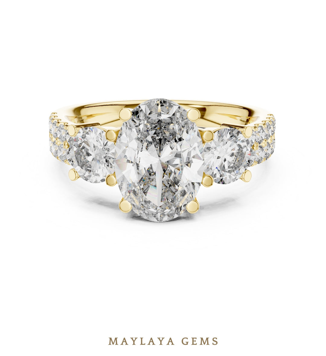 Maylaya Gems lab-grown diamond ring in yellow gold