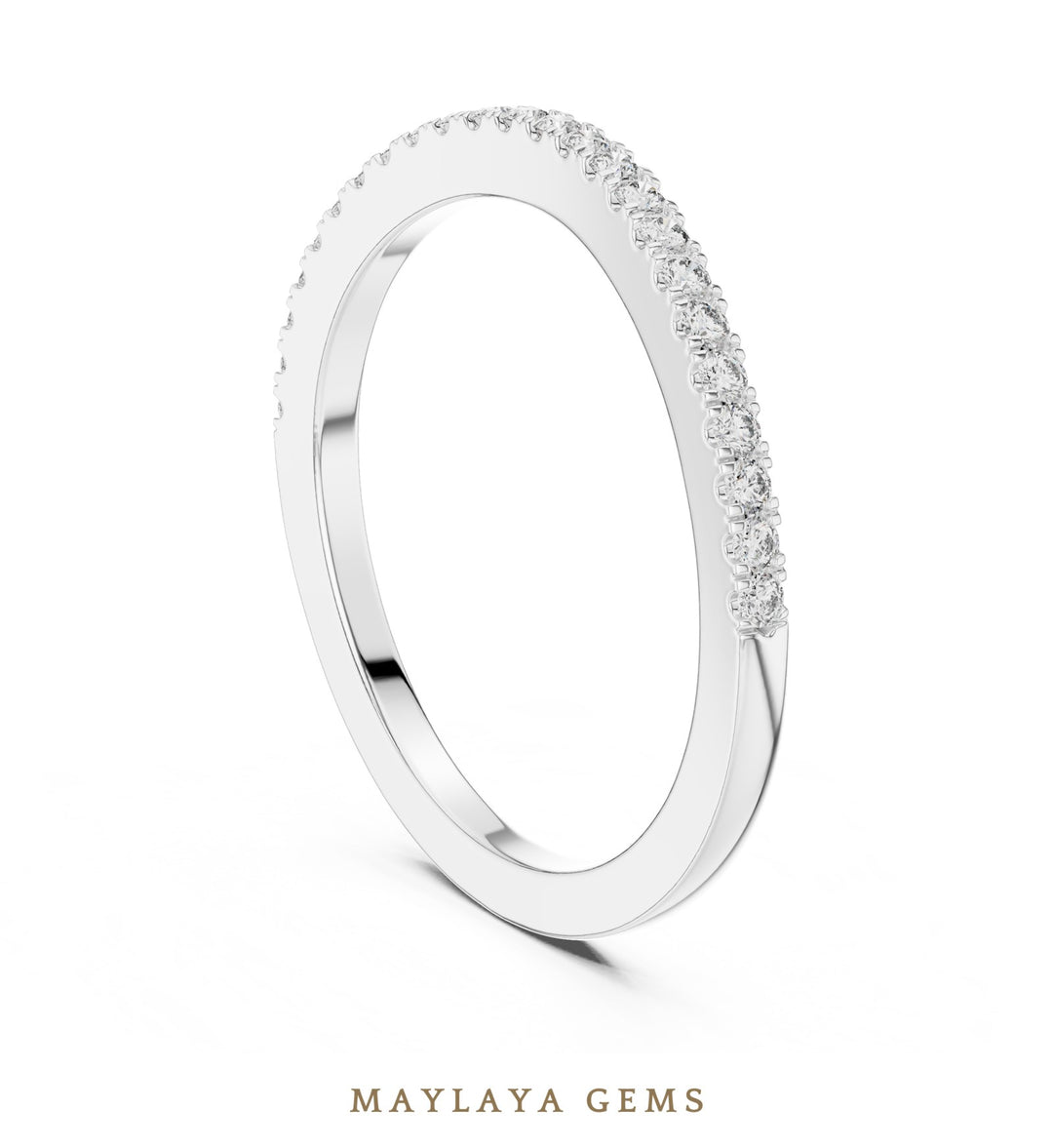 Maylaya Gems lab-grown diamond ring in white gold