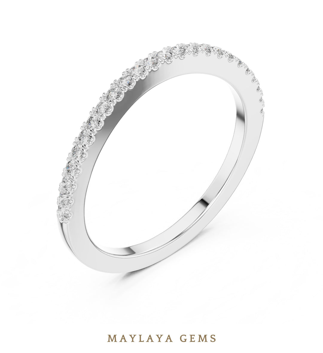 Maylaya Gems lab-grown diamond ring in white gold