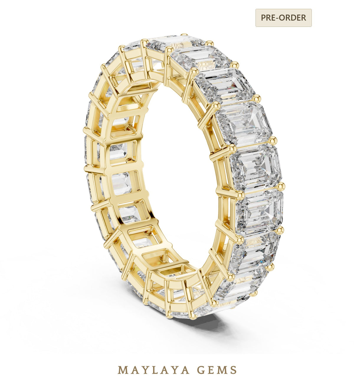Maylaya gems lab grown diamond ring in yellow gold