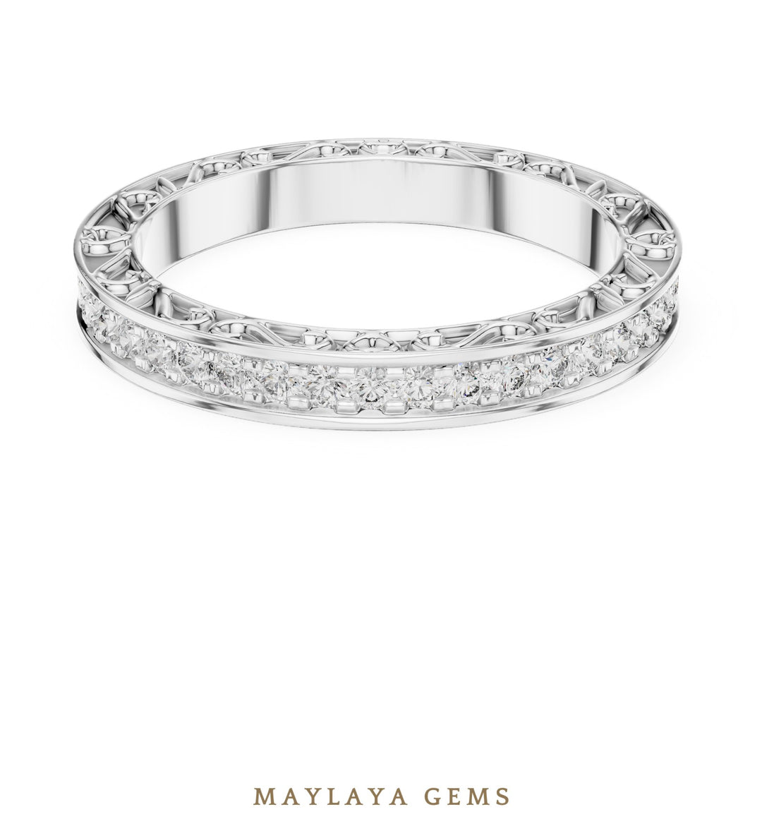 Maylaya Gems lab-grown diamond ring in white gold