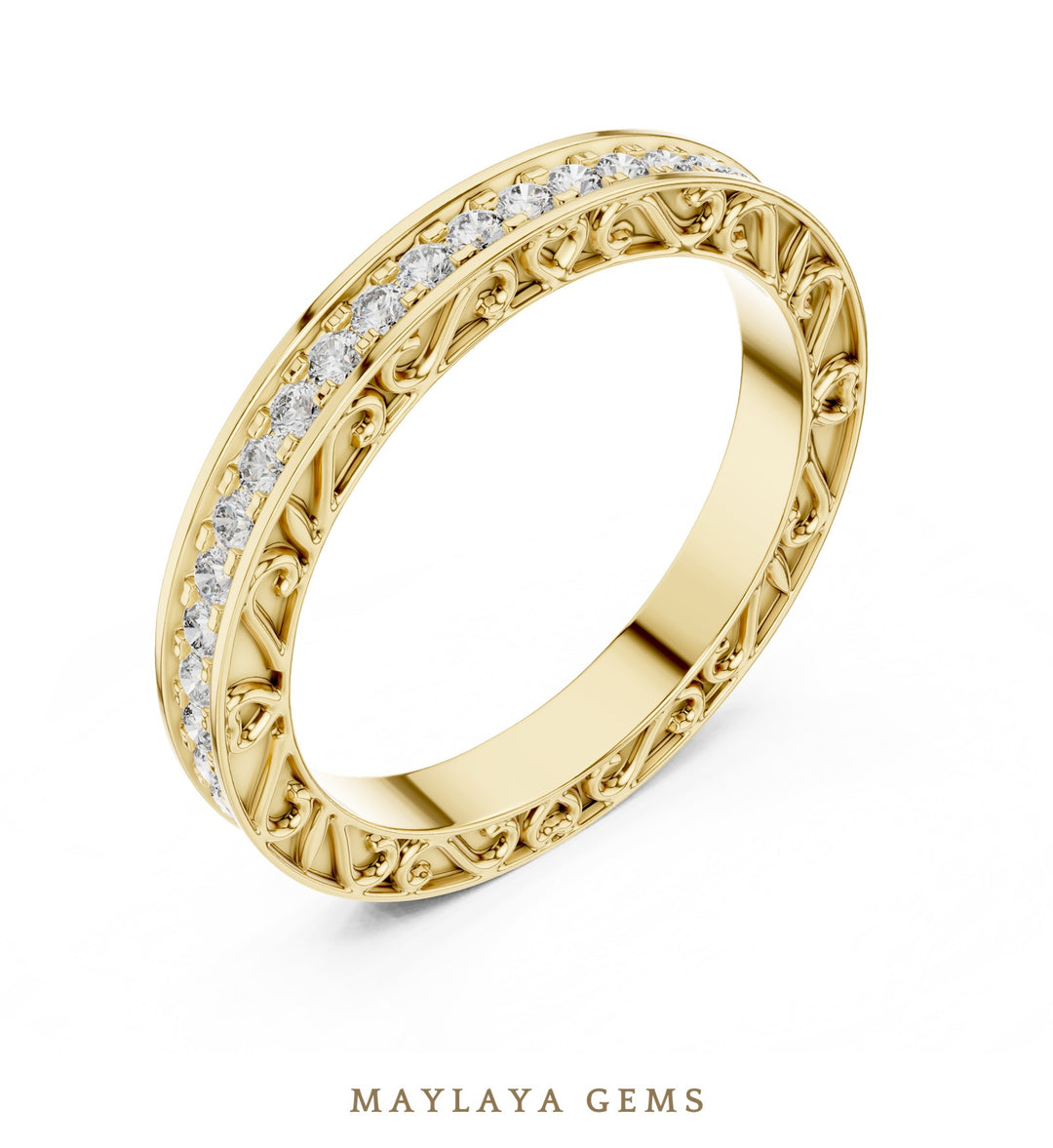 Maylaya Gems lab-grown diamond ring in yellow gold