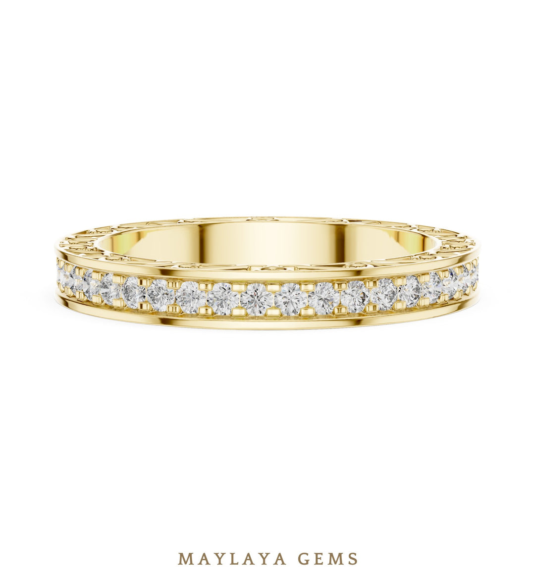 Maylaya Gems lab-grown diamond ring in yellow gold