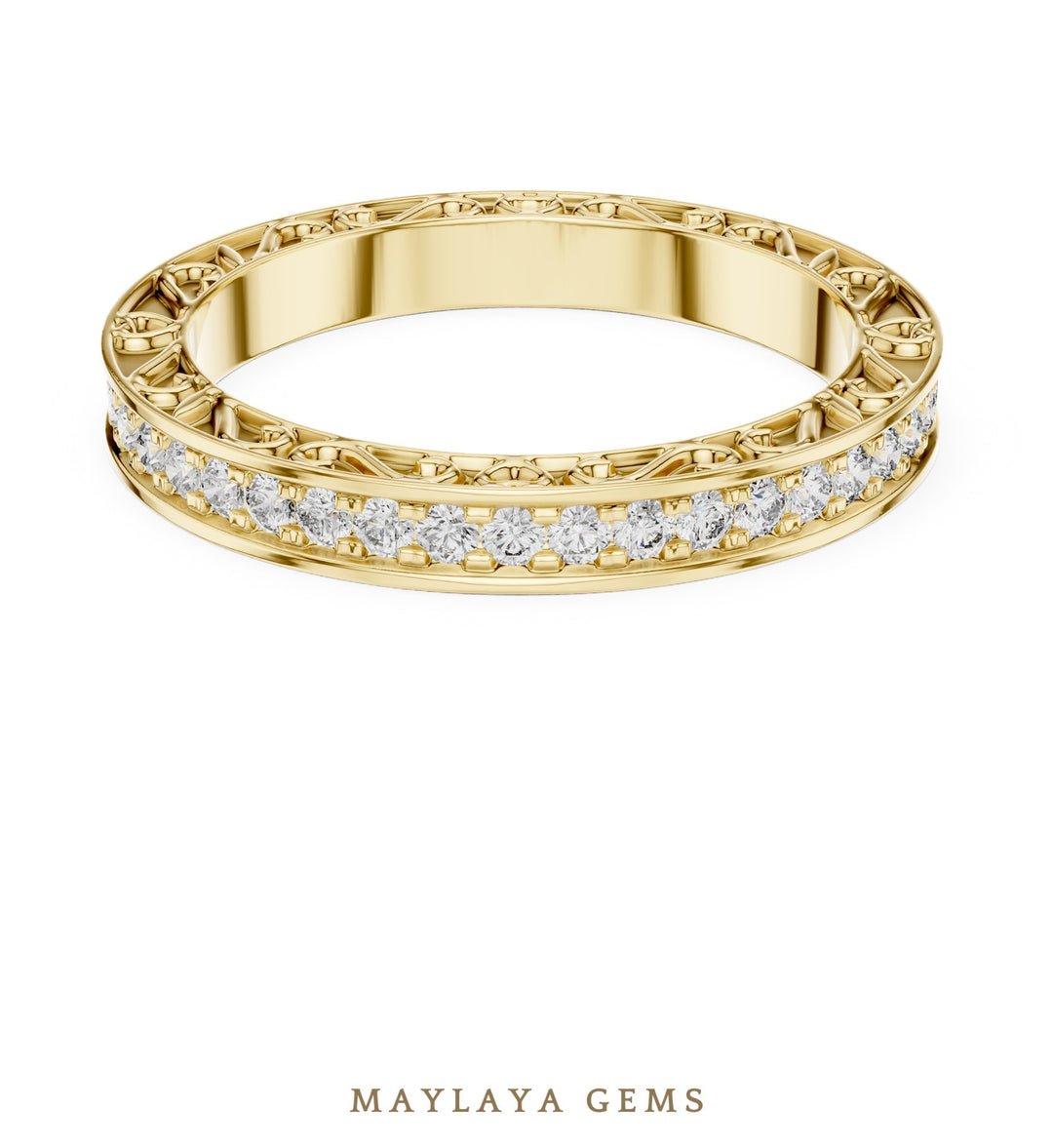 Maylaya Gems lab-grown diamond ring in yellow gold