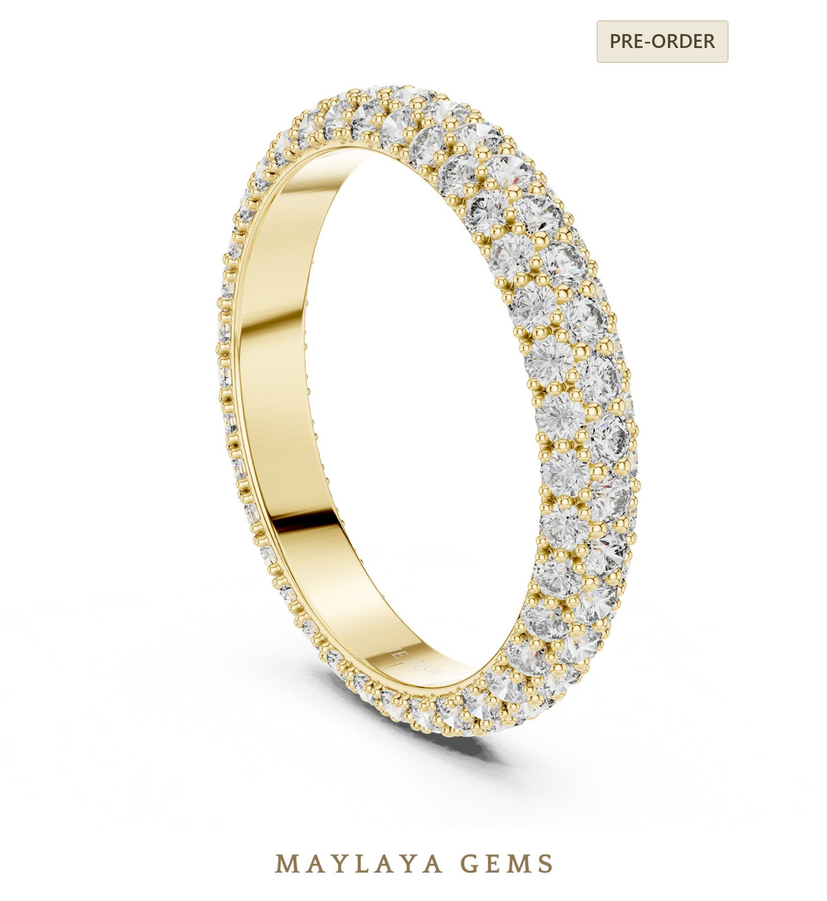 Maylaya gems lab grown diamond ring in yellow gold