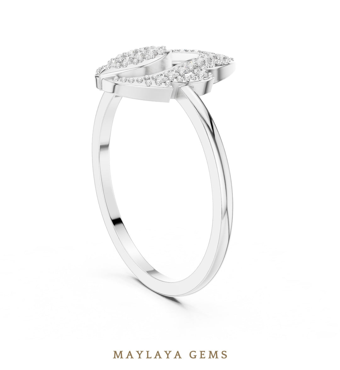 Maylaya Gems lab-grown diamond ring in white gold