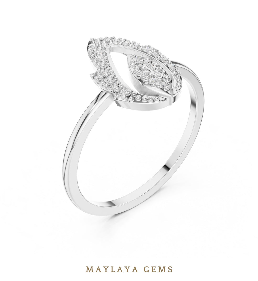 Maylaya Gems lab-grown diamond ring in white gold