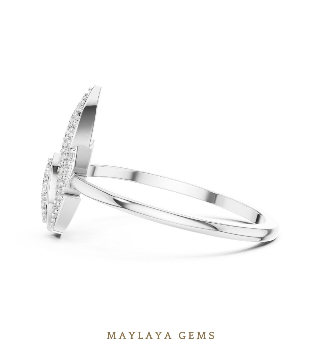 Maylaya Gems lab-grown diamond ring in white gold