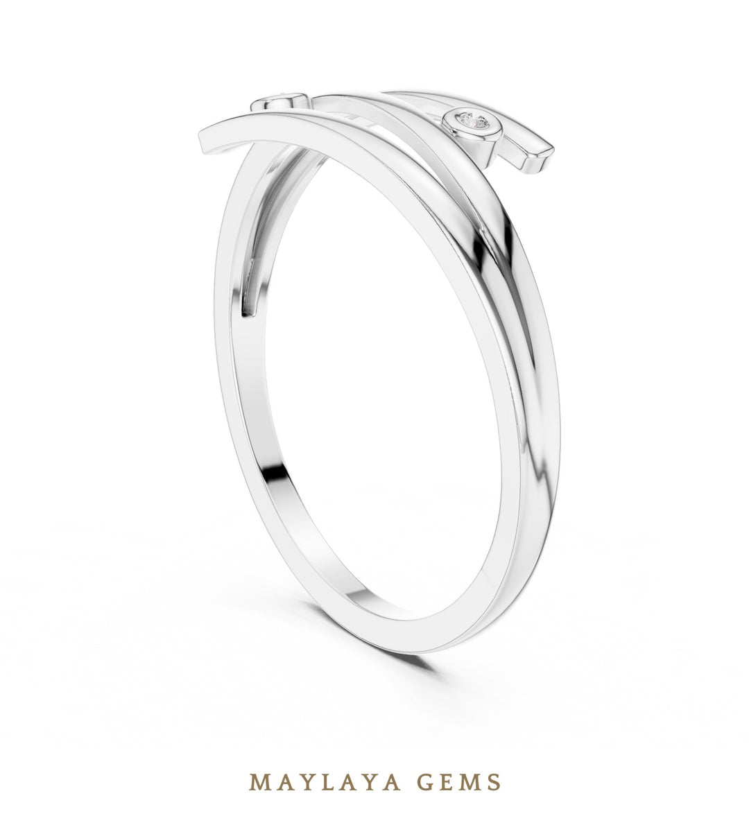 Maylaya Gems lab-grown diamond ring in white gold