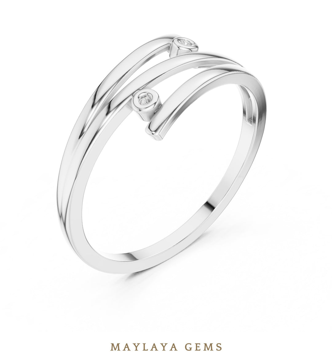 Maylaya Gems lab-grown diamond ring in white gold