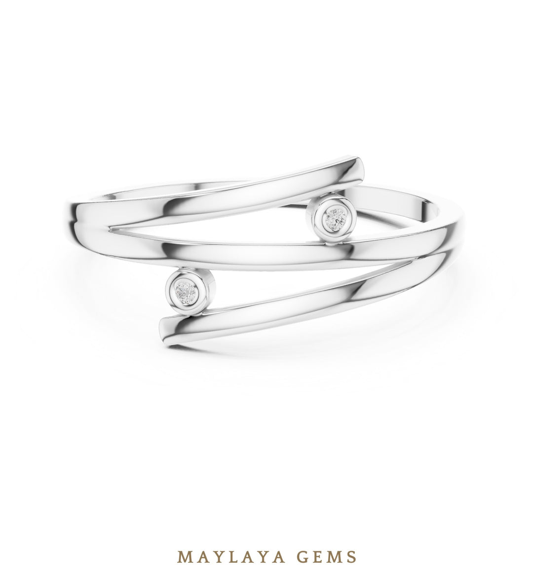 Maylaya Gems lab-grown diamond ring in white gold