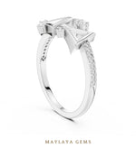 Load image into Gallery viewer, Maylaya Gems geometric triangle lab-grown diamond ring in white gold
