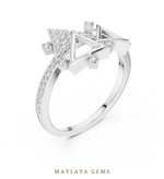 Load image into Gallery viewer, Maylaya Gems geometric triangle lab-grown diamond ring in white gold
