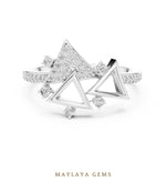 Load image into Gallery viewer, Maylaya Gems geometric triangle lab-grown diamond ring in white gold
