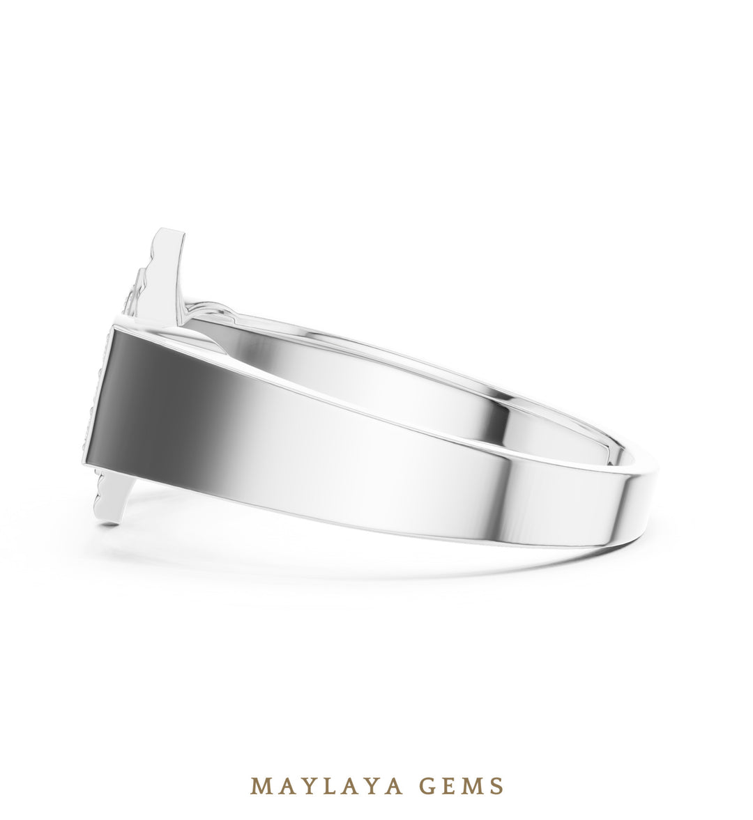 Maylaya Gems double square lab-grown diamond band in white gold