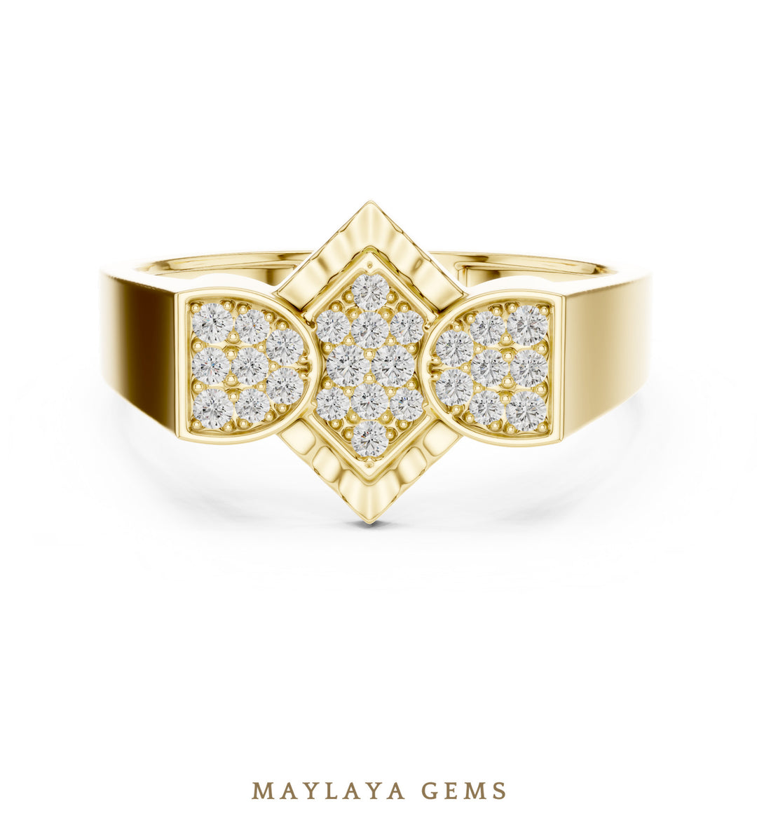 Maylaya Gems double square lab-grown diamond band in yellow gold