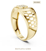 Load image into Gallery viewer, Maylaya Gems lattice bar lab-grown diamond band in yellow gold

