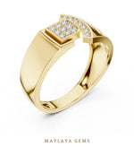 Load image into Gallery viewer, Maylaya Gems lattice bar lab-grown diamond band in yellow gold
