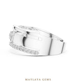 Load image into Gallery viewer, Maylaya Gems ribbon crossover lab-grown diamond band in white gold
