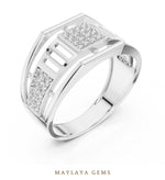 Load image into Gallery viewer, Maylaya Gems double-rail lab-grown diamond band in white gold

