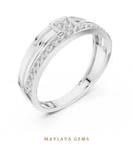 Load image into Gallery viewer, Maylaya Gems diagonal line lab-grown diamond band in white gold
