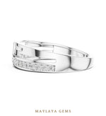 Load image into Gallery viewer, Maylaya Gems diagonal line lab-grown diamond band in white gold
