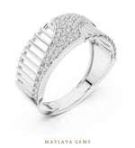 Load image into Gallery viewer, Maylaya Gems open ribbed lab-grown diamond band in white gold
