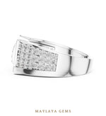 Load image into Gallery viewer, Maylaya Gems pave panel lab-grown diamond band in white gold
