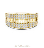 Load image into Gallery viewer, Maylaya Gems woven lattice lab-grown diamond band in yellow gold
