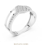 Load image into Gallery viewer, Maylaya Gems split-rail lab-grown diamond band in white gold

