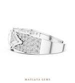 Load image into Gallery viewer, Maylaya Gems angular pave lab-grown diamond band in white gold
