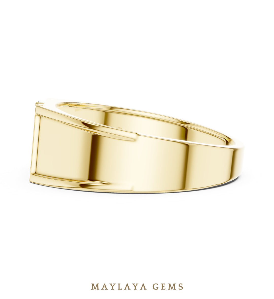 Maylaya Gems polished square lab-grown diamond band in yellow gold