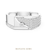 Load image into Gallery viewer, Maylaya Gems wide pave lab-grown diamond band in white gold
