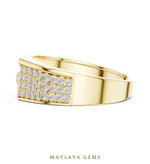 Load image into Gallery viewer, Maylaya Gems wide pave lab-grown diamond band in yellow gold
