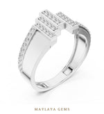 Load image into Gallery viewer, Maylaya Gems single-rail lab-grown diamond band in white gold
