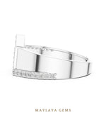 Load image into Gallery viewer, Maylaya Gems single-rail lab-grown diamond band in white gold
