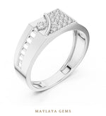 Load image into Gallery viewer, Maylaya Gems square link lab-grown diamond band in white gold
