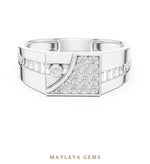 Load image into Gallery viewer, Maylaya Gems square link lab-grown diamond band in white gold
